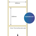 100mm x 100mm / 4x4 inch Direct Thermal Barcode Label Sticker - 500pcs per roll - Image 2