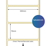 75mm x 150mm /3x6 inch Direct Thermal Barcode Label Sticker - 500pcs per roll - Image 2