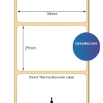 38mm X 25mm Direct Thermal Barcode Label Sticker - Image 2