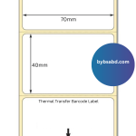 70mm x 40mm / 2.5 x 1.7 inch Thermal Transfer Barcode Label Stickers - Image 2