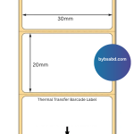 30mm x 20mm Thermal Transfer Barcode Label  Stickers - Image 2
