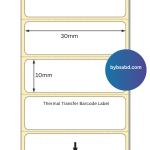 30mm x 10mm Thermal Transfer Barcode Label Sticker - Image 2