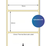 75mm x 60mm / 3 x 2inch Direct Thermal Barcode Label Sticker - Image 2