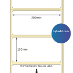 100mm x 200mm / 4 x 8 inch Thermal Transfer Barcode Label Sticker Roll (500 Pcs) - Image 2