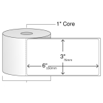 75mm x 150mm / 3 x 6 inch Thermal Transfer Barcode Label Sticker