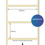 100mm x 60mm / 4x2.5 inch Thermal Transfer Barcode Label Sticker - Image 2