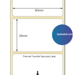 50mm x 25mm / 2 x 1 inch Thermal Transfer Barcode Label Sticker - Image 2
