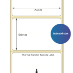 75mm x 50mm / 2 x 3inch Thermal Transfer Barcode Label  Sticker - Image 2