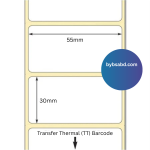 55mm x 30mm Transfer Thermal (TT) Barcode Label Sticker - Image 2