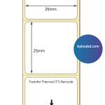 25mm x 25mm Transfer Thermal (TT) Barcode Label Sticker - Image 2