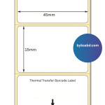 45mm x 15mm Transfer Thermal (TT) Barcode Label Sticker - Image 2