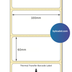 60mm x 100mm Transfer Thermal Barcode Label Sticker - Image 2