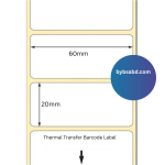 60mm x 20mm Transfer Thermal (TT) Barcode Label Sticker - Image 2