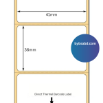 36mm x 41mm Direct Thermal Barcode Label Sticker - Image 2