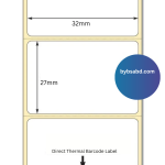 32mm x 27mm Direct Thermal Barcode Label Sticker - Image 2