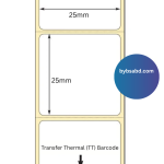 25mm x 25mm Direct Thermal Barcode Label Sticker - Image 2